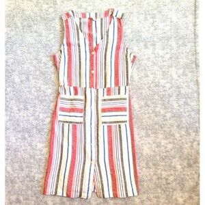Old Navy Shift Dress Large Striped Linen Sleeveless Resort Wear Old Money Retro